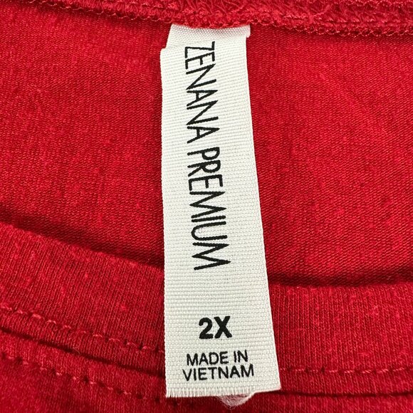 Zenana Premium Women's Plus Size Long Sleeved Blouse Size 2X Red - Picture 4 of 6